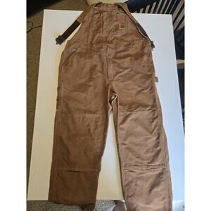 Carhartt Overalls 44x30 Brown Duck Double Knee R06 BRN Workwear Rugged Vintage